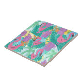 Flamingo Tropical Jungle Pattern Fliese (Seite)