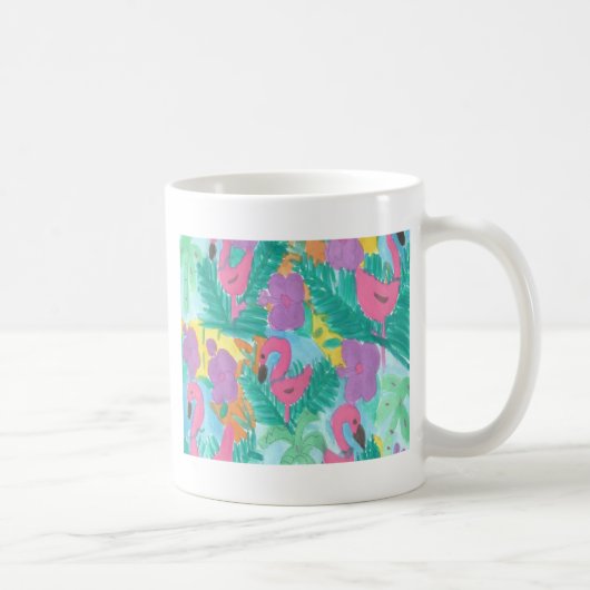 Flamingo Tropical Jungle Pattern Kaffeetasse (Rechts)