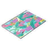 Flamingo Tropical Jungle Pattern Notizblock (Linke Seite)