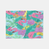 Flamingo Tropical Jungle Print Fleecedecke (Vorderseite (Horizontal))