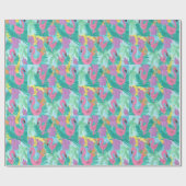 Flamingo Tropical Jungle Print Geschenkpapier (Flach)