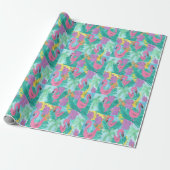 Flamingo Tropical Jungle Print Geschenkpapier (Ungerollt)