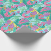Flamingo Tropical Jungle Print Geschenkpapier (Ecke)