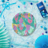 Flamingo Tropical Jungle Print Pappteller (Party)