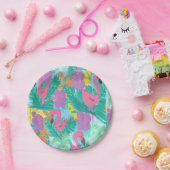 Flamingo Tropical Jungle Print Pappteller (Party)