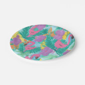 Flamingo Tropical Jungle Print Pappteller (Schrägansicht)