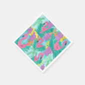 Flamingo Tropical Jungle Print Serviette (Ecke)