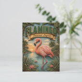 Flamingo Tropical Lagune POPCUT Postkarte (Stehend Vorderseite)