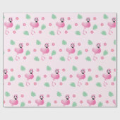 Flamingo Tropical Leaf Blume Muster Light Pink Geschenkpapier (Flach)