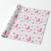 Flamingo Tropical Leaf Blume Muster Light Pink Geschenkpapier (Ungerollt)