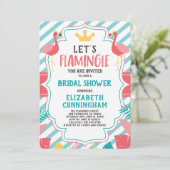 Flamingo Tropical Let's Flamingle Brautparty Einladung (Stehend Vorderseite)