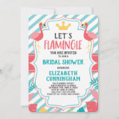 Flamingo Tropical Let's Flamingle Brautparty Einladung (Vorderseite)