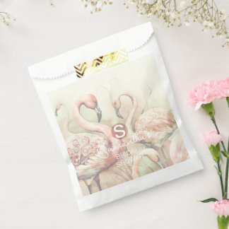 Flamingo Tropical Monogram Brautparty Hochzeit Geschenktütchen