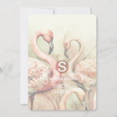 Flamingo Tropical Monogram Brautparty QR Code Einladung (Vorderseite)