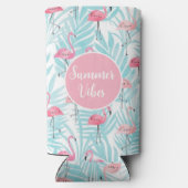 Flamingo Tropical Palm Leaf Summer Pool Party Selters Dosenkühler (Rückseite)