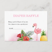Flamingo Tropical Pink Diaper Raffle Begleitkarte (Vorderseite)