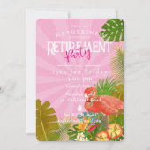 Flamingo Tropical Pink Ruhestand  Einladung (Vorderseite)