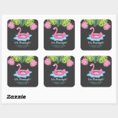 Flamingo Tropical Pool Gastgeschenk Sticker (Blatt)
