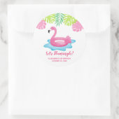 Flamingo Tropical Pool Gastgeschenk Sticker (Tasche)