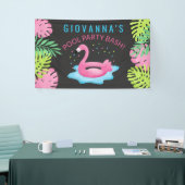 Flamingo Tropical Pool Party Bash Birthday Banner (Messeveranstaltung)