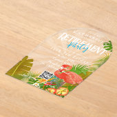 Flamingo Tropical Retirement Acryleinladungen (Ablage )