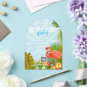 Flamingo Tropical Retirement Acryleinladungen (Insitu (Hochzeit))