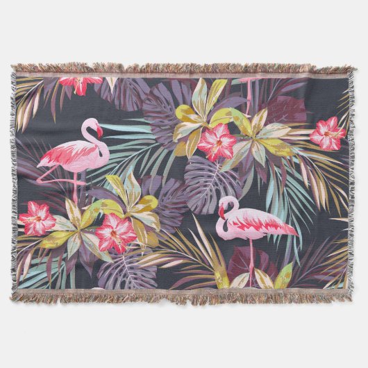Flamingo Tropical: Sommer nahtloses Muster Decke (Vorderseite)