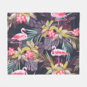 Flamingo Tropical: Sommer nahtloses Muster Fleecedecke (Vorderseite (Horizontal))