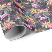 Flamingo Tropical: Sommer nahtloses Muster Geschenkpapier (Rolleneckpunkt)