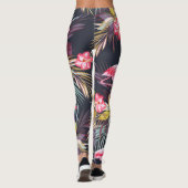 Flamingo Tropical: Sommer nahtloses Muster Leggings (Rückseite)