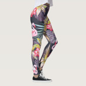Flamingo Tropical: Sommer nahtloses Muster Leggings (Rechts)
