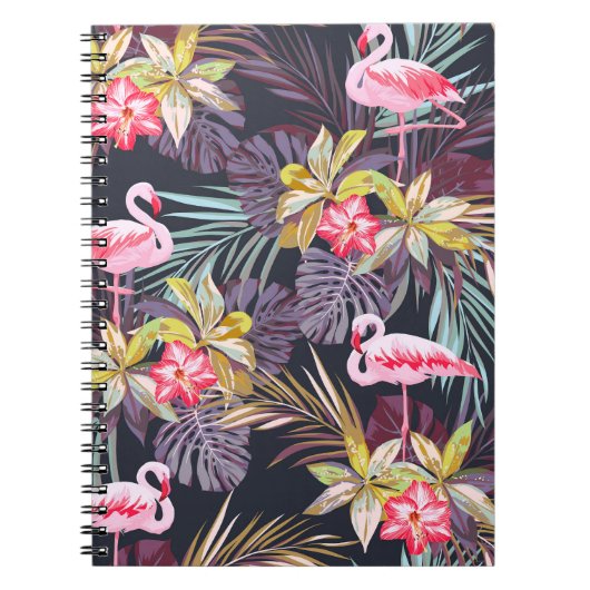 Flamingo Tropical: Sommer nahtloses Muster Notizblock (Vorderseite)