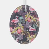 Flamingo Tropical: Sommer nahtloses Muster Ornament Aus Glas (Vorderseite Rechts)
