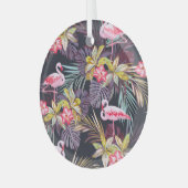 Flamingo Tropical: Sommer nahtloses Muster Ornament Aus Glas (Vorderseite links)