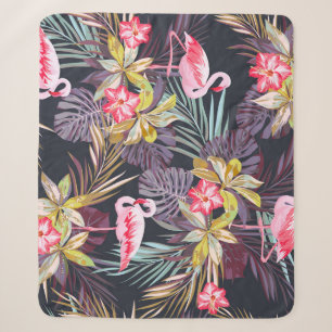 Flamingo Tropical: Sommer nahtloses Muster Sherpadecke