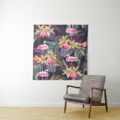 Flamingo Tropical: Sommer nahtloses Muster Wandteppich (Beispiel)
