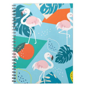 Flamingo Tropical, trendige Vintage Muster. Notizblock
