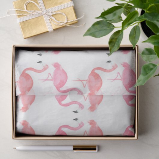 Flamingo Tropical Vibes Series Design 15 Seidenpapier (Geschenk)