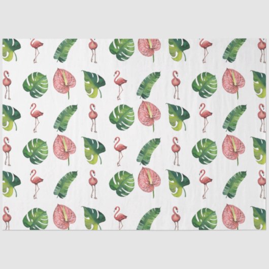 Flamingo Tropical Vibes Series Design 3 Seidenpapier (Vorderseite)