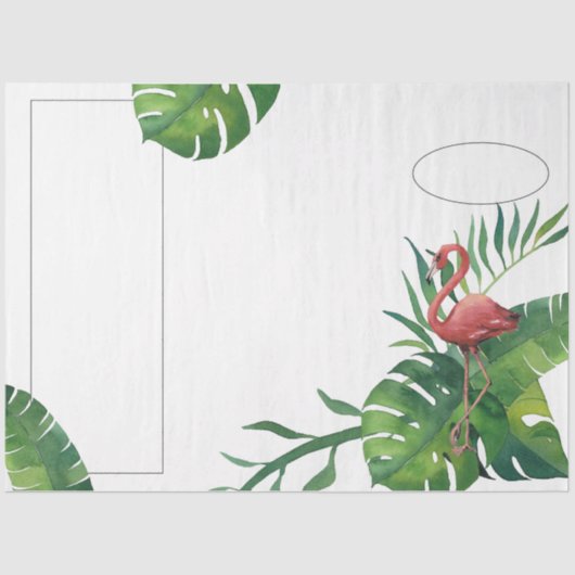 Flamingo Tropical Vibes Series Design 7 Seidenpapier (Vorderseite)