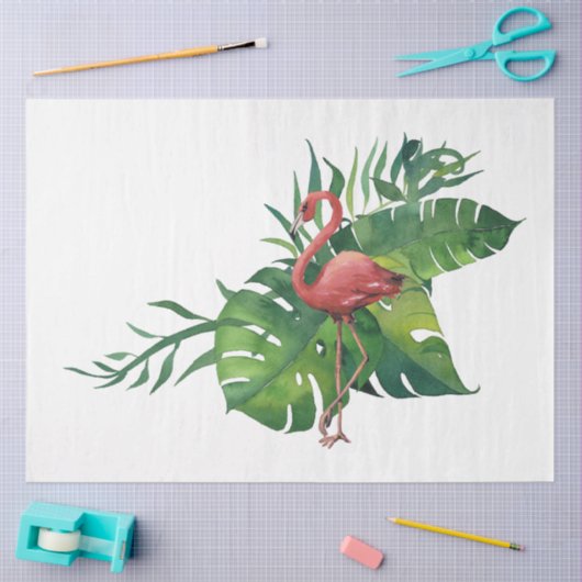 Flamingo Tropical Vibes Series Design 9 Seidenpapier (Basteln)