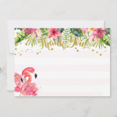 Flamingo Tropical Vielen Dank Karte Rosa und Gold (Vorderseite)