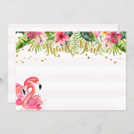 Flamingo Tropical Vielen Dank Karte Rosa und Gold