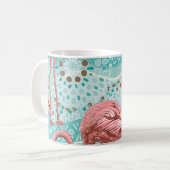 Flamingo Tropical: Vintages Tapete mit Blumen Kaffeetasse (Vorderseite Links)