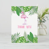 Flamingo Tropical Watercolor Kinderdusche Danke (Stehend Vorderseite)