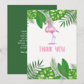 Flamingo Tropical Watercolor Kinderdusche Danke (Vorne/Hinten)
