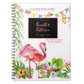 Flamingo Tropical Wedding Guestbook Notebook Notizblock (Vorderseite)