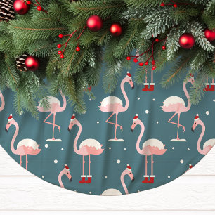Flamingo Tropical Weihnachten Polyester Weihnachtsbaumdecke