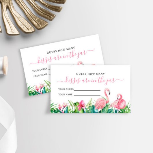 Flamingo Tropical Wie viele Kisses Showspielkarte Platzkarte