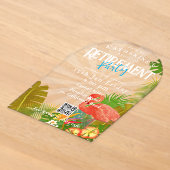 Flamingo Tropicaler Ruhestand Acryleinladungen (Ablage )